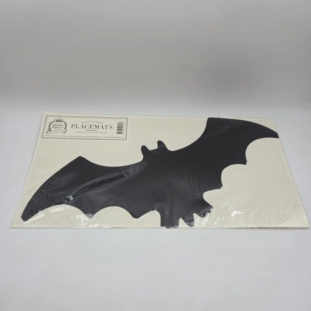Halloween Placemats Pack of 12 Paper Die Cut Bats
